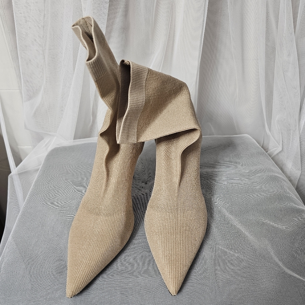 Zara Fabric High Heel Ankle Boots